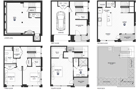 Floor plan for 3 beds, 4 baths, 2781 sqft